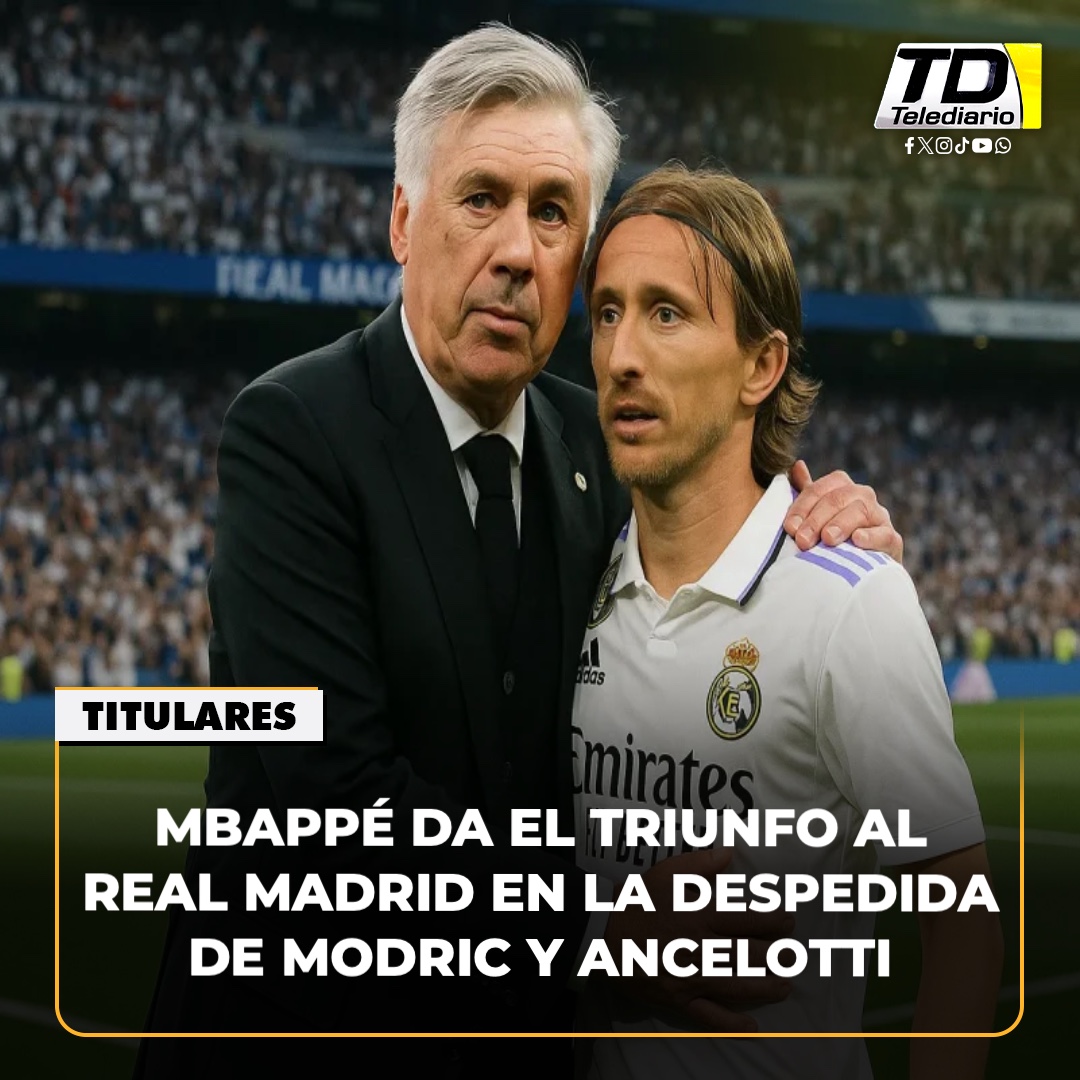 🥺SE DESPIDEN⚽️ | #RealMadrid gana con doblete de Mbappé en despedida de Modric y Ancelotti ➡ bit.ly/3YZhwsy