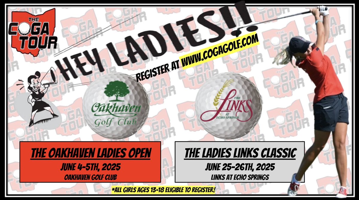 SIGN UP TODAY! Girls events at a sectional and district course. Spots available at EagleSticks, Oakhaven, Chapel Hill, Links at Echo Springs. JGS Ranked, Junior Golf Hub ranked, Global Junior Golf ranked, AJGA stars bluegolf.com/junior/program…