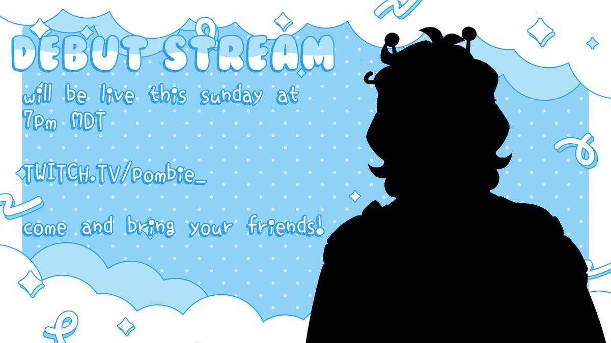 ⋆⭒˚.⋆ VTuber Debut Announcement! ⋆⭒˚.⋆

 ☆ Come join me on Twitch to see my debut! 

 ☆ twitch.tv/pombie_