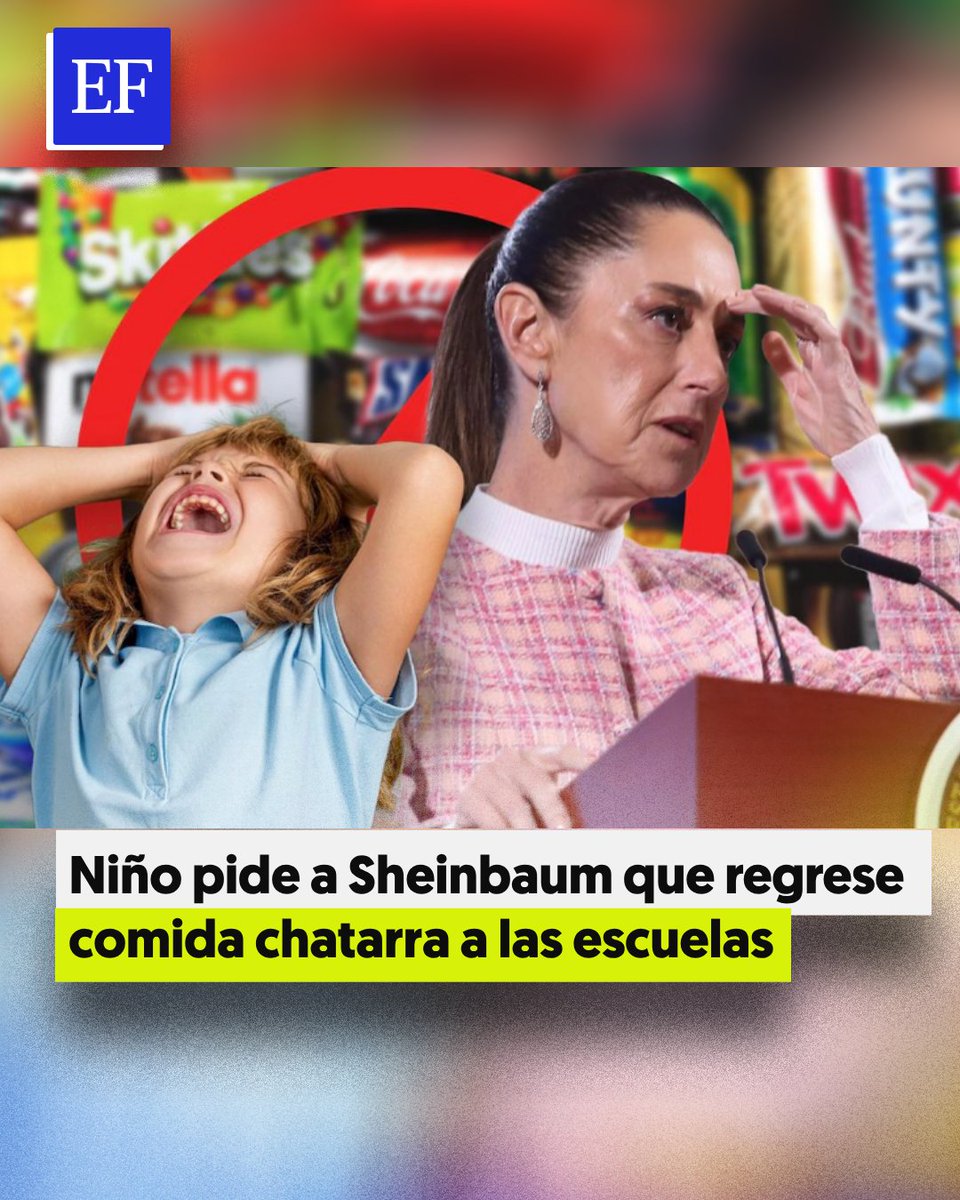 🍭 Un niño sorprendió a Claudia Sheinbaum en el aeropuerto de San Luis Potosí al pedirle que regresara la comida chatarra a las escuelas.

“¡Usted es la mejor presidenta de México!”, dijo el pequeño.
La mandataria respondió: “No, porque el azúcar y la comida chatarra hacen mucho