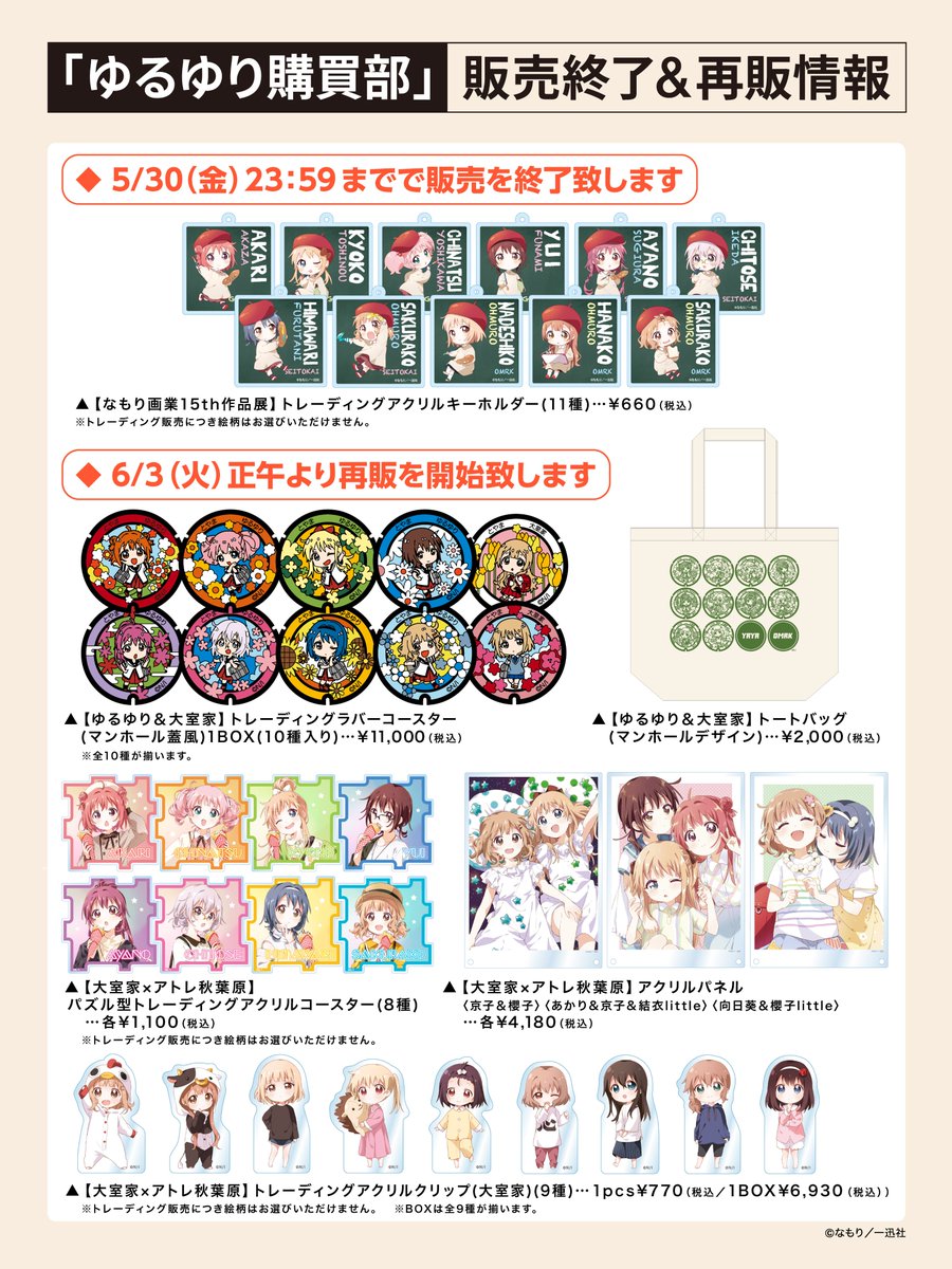 ゆるゆり&大室家 トレー ディングラバーコースター（マンホール蓋風）1BOX