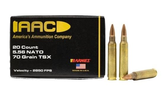 AAC brass case match 5.56 with Barnes 70gr TSX projectiles for $0.70/rd currently here: mrgunsngear.org/3HobHyJ

That a very proven projectile; cheapest I've seen it 🇺🇸🚬