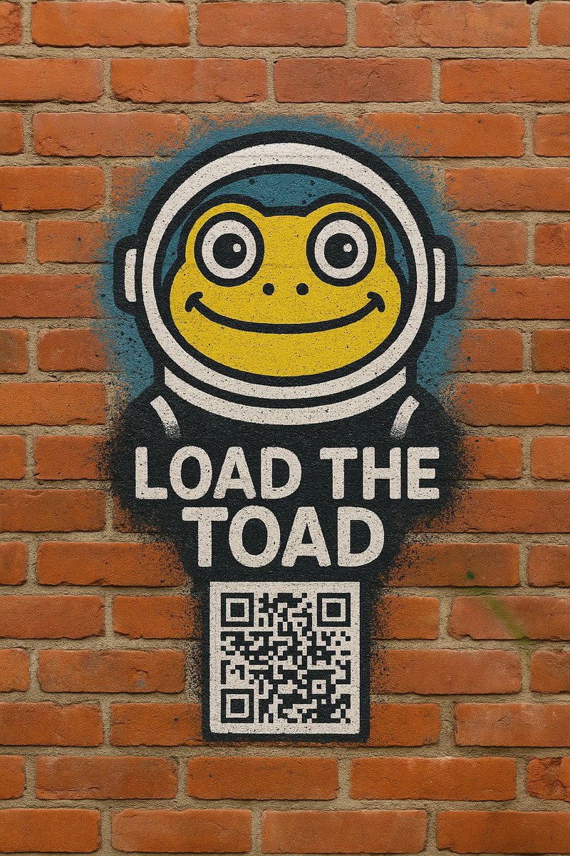 N05K1P's tweet photo. $Turbo has been spotted on the streets.
No ads. No billboards. Just bricks, tags, and pure cult energy.
Scan the code. Join the movement.
#LoadTheToad #TurboTag #DrainToMoon #MemeGraffiti #100xIncoming #TurboToadToken https://t.co/EP4Pq9reuQ