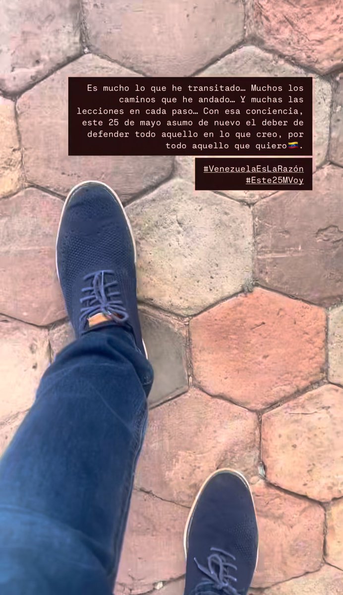 Es mucho lo que he transitado… Muchos los caminos que he andado… Y muchas las lecciones en cada paso… Con esa conciencia, este 25 de mayo asumo de nuevo el deber de defender todo aquello en lo que creo, por todo aquello que quiero. #Este25MVoy #VenezuelaEsLaRazón