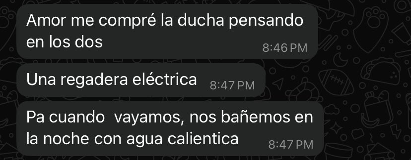 Que ahora me toca bañarme antes de irnos a dormir dice