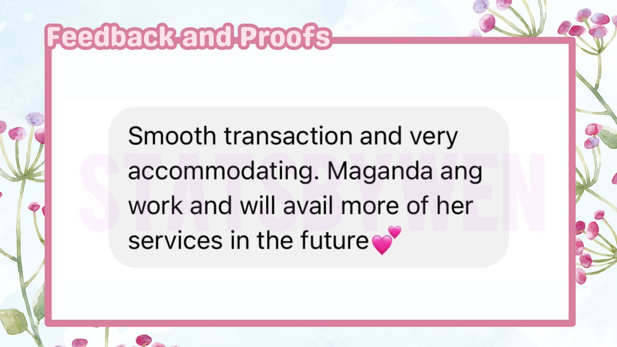 ㅡ another feedback from a satisfied client! thank you so much for the trust 🫶🏻

(💬) #wensanalysis
