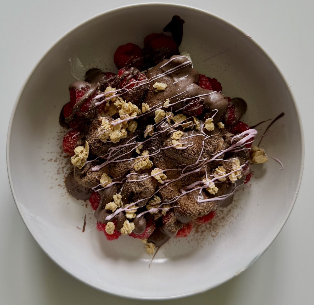 raspberry dark chocolate yogurt bowl !