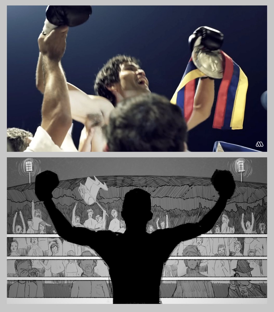 IgnacioRuizCine's tweet photo. Desde el 2010 viví unos años cinco años haciendo storyboards. Luego ya pocas producciones los usaban y actualmente para ficción me piden hacer viñetas de los planos con Vfx. Fue el caso de “Martín, el hombre y la leyenda” el 2017 🤓 más dibujos en https://t.co/pS87f4KYaF https://t.co/wQokEqgAr0