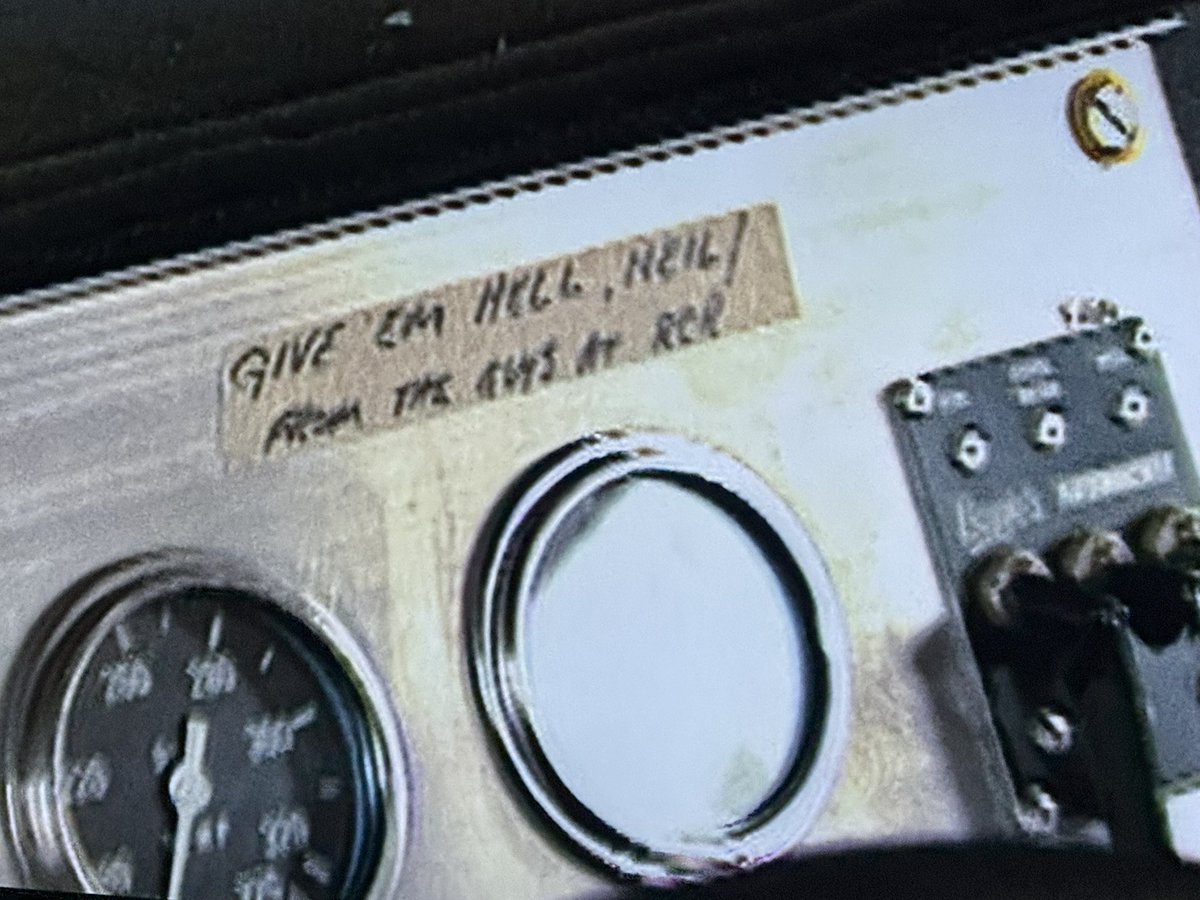 Cancermamma's tweet photo. @RCRracing  is this something Mr. Childress says often? My dad used to say this to us as kids, dropping us off to school or before my wedding etc… it is something I have on my rear view mirror in honor of my dad. “give em hell”  @NASCAR  @DaleJr @PrimeVideo https://t.co/Rzs3t7iHuo