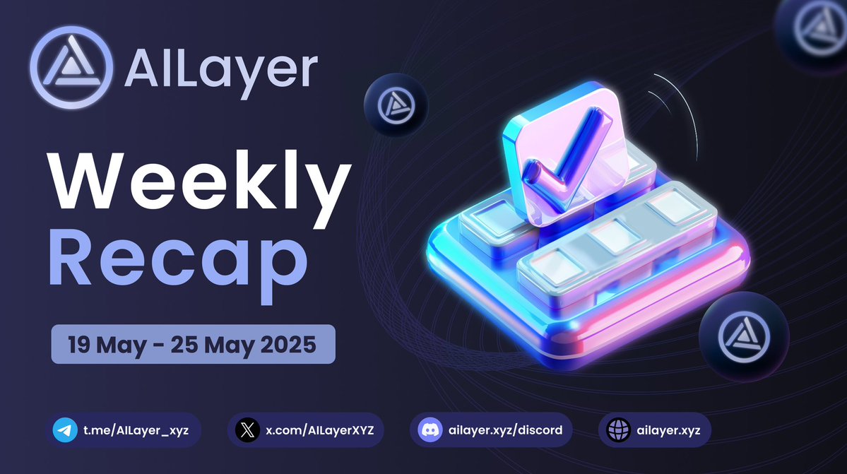 AILayer (@ailayerxyz) on Twitter photo 🗓️ Weekly Recap of #AILayer!
Wrapping up another exciting week of progress! Here’s a look at our journey from May 19 - May 25:
🤝 Formed a strategic partnership with <a href="/Me3Labs/">Me3 | AI-powered Engagement Platform For Web3</a> and <a href="/soonchain_ai/">SoonChain 🟦 Testnet🔛</a>.
🎙️ We collaborated with <a href="/asteraixyz/">Aster AI 🔶</a> in an insightful AMA session.
#AI #Web3 🗓️ Weekly Recap of #AILayer!
Wrapping up another exciting week of progress! Here’s a look at our journey from May 19 - May 25:
🤝 Formed a strategic partnership with <a href="/Me3Labs/">Me3 | AI-powered Engagement Platform For Web3</a> and <a href="/soonchain_ai/">SoonChain 🟦 Testnet🔛</a>.
🎙️ We collaborated with <a href="/asteraixyz/">Aster AI 🔶</a> in an insightful AMA session.
#AI #Web3