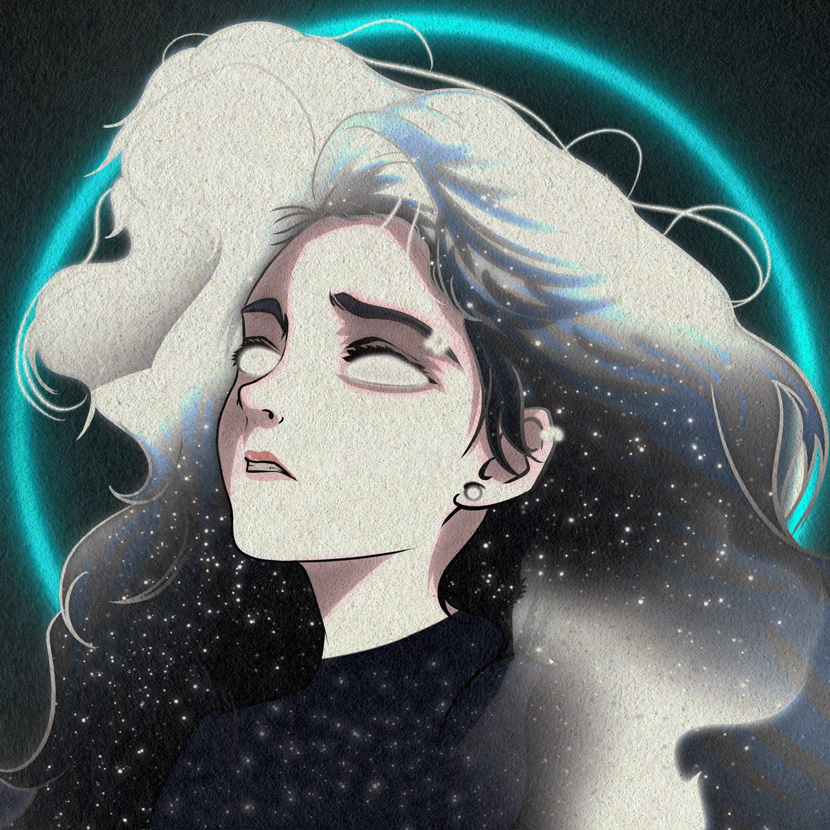 Something funny in this artwork i made inspired by my mom and in this art she got pierce on her eyebrow but today my mom just got out from hospital due to she fell during heart attack and her wound exactly on her eyebrow just like this art. 

Thank you for all wishes 🥺❤️