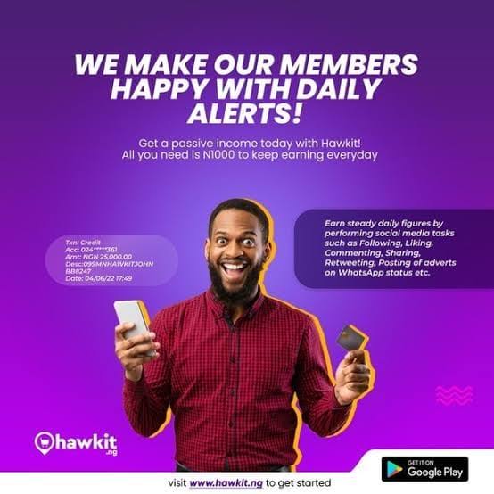 Hollahitzworld's tweet photo. Hello, I would like to share with you an amazing platform called Hawkit. 

With Hawkit, you can earn daily income by turning your social media account into a money making machine! https://t.co/DbfT3Lr2le