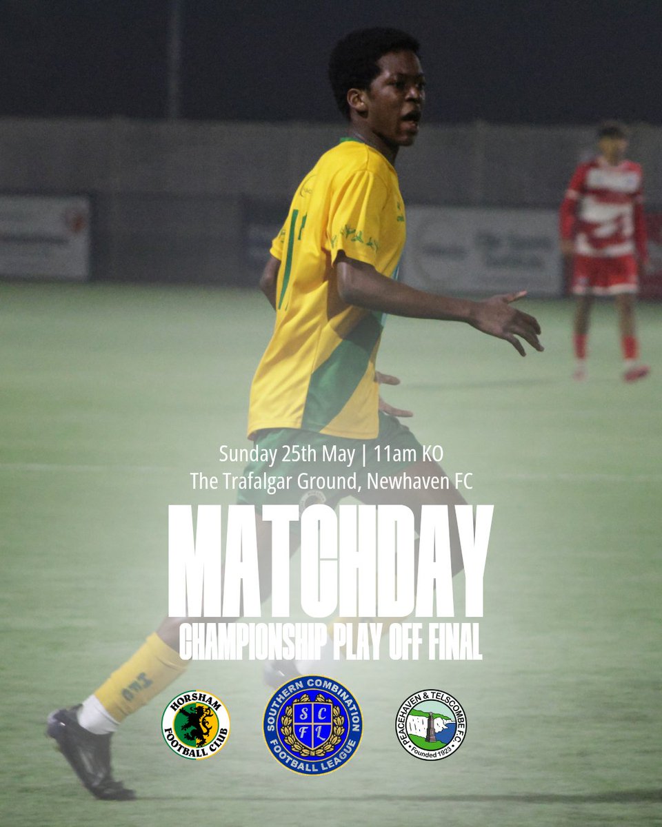 Horsham FC U18s (@horshamfcu18s) on Twitter photo Good luck to our <a href="/TheSCFL/">Premier Sports The SCFL</a> under 18s today
๐ Championship play off final
๐ Peacehaven & Telscombe
๐๏ธ Trafalgar Ground, Fort Road, Newhaven. BN9 9DA
โฐ11am kick off
๐ทAdults ยฃ5, ยฃ2 Conc/U16
#HorshamFC ๐๐ Good luck to our <a href="/TheSCFL/">Premier Sports The SCFL</a> under 18s today
๐ Championship play off final
๐ Peacehaven & Telscombe
๐๏ธ Trafalgar Ground, Fort Road, Newhaven. BN9 9DA
โฐ11am kick off
๐ทAdults ยฃ5, ยฃ2 Conc/U16
#HorshamFC ๐๐