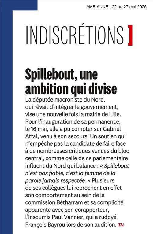 𝐃𝐚𝐮𝐛𝐫𝐞𝐬𝐬𝐞 : 𝐥𝐚 𝐫𝐚𝐧𝐜𝐮𝐧𝐞 𝐩𝐨𝐮𝐫 𝐬𝐞𝐮𝐥 𝐩𝐫𝐨𝐣𝐞𝐭 :
Le sénateur <a href="/DAUBRESSE_MP/">Marc-Philippe Daubresse</a> s’est récemment permis, sur la chaîne <a href="/publicsenat/">Public Sénat</a>, une attaque personnelle qui ne l’honore pas — et n’honore pas davantage le débat politique Lillois.

Je regrette que des médias