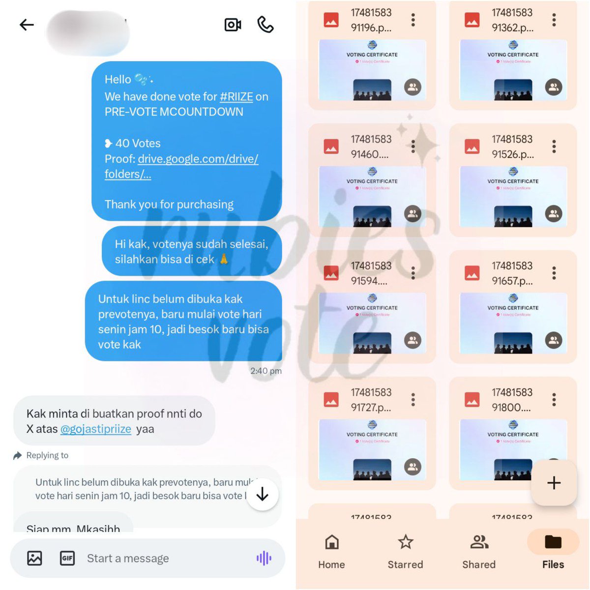 MNET • PRE VOTE MCOUNTDOWN

[MAY 25]
── .✦ Sold 40 votes for #RIIZE
Purchased by <a href="/gojastipriize/">gojastipriize</a>

Thank you for purchasing 𐙚˙
#Rubiesvote_proofs