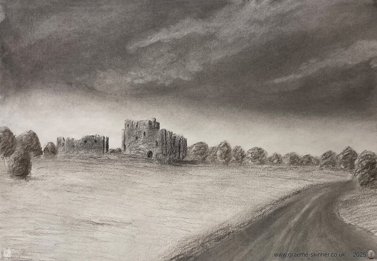 Graeme_Skinner's tweet photo. https://t.co/2KUcEUdRPP #BroughamCastle #Cumbria #Charcoal #Art https://t.co/uyGcdEiU22