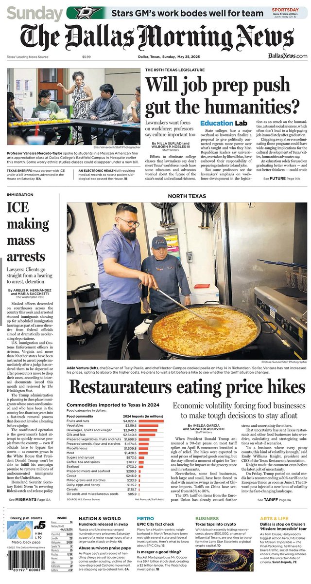 𝙵𝚛𝚘𝚗𝚝 𝙿𝚊𝚐𝚎𝚜 𝚃𝚘𝚍𝚊𝚢 📰 (@ukpapers) on Twitter photo 🇺🇸 Restaurateurs Eating Price Hikes
▫Price hikes have hit Dallas-Fort Worth food industry as tariff volatility persists
▫<a href="/imegarcia/">ImeldaGarcía🌟</a> <a href="/sblaskovich/">Sarah Blaskovich</a>
▫is.gd/fjquVK
#frontpagestoday #USA <a href="/dallasnews/">Dallas Morning News</a> 🇺🇸 Restaurateurs Eating Price Hikes
▫Price hikes have hit Dallas-Fort Worth food industry as tariff volatility persists
▫<a href="/imegarcia/">ImeldaGarcía🌟</a> <a href="/sblaskovich/">Sarah Blaskovich</a>
▫is.gd/fjquVK
#frontpagestoday #USA <a href="/dallasnews/">Dallas Morning News</a>