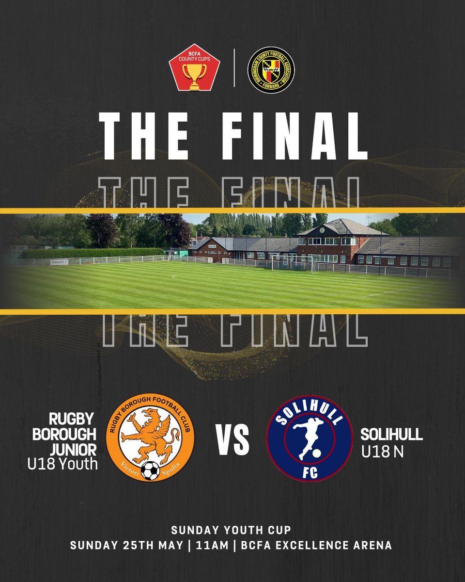Birmingham County FA (@birminghamfa) on Twitter photo ๐๐ง'๐ฆ ๐ ๐๐ง๐๐๐๐๐ฌ!
๐ Sunday Youth Cup Final
โฝ Rugby Borough Junior U18 Youth vs Solihull U18N
๐๏ธ BCFA Excellence Arena | 11am KO
Tickets are available to buy on the gate - Standard ยฃ5 / Concessions ยฃ2 ๐๏ธ
You can view the digital matchday programme here ๐ ๐๐ง'๐ฆ ๐ ๐๐ง๐๐๐๐๐ฌ!
๐ Sunday Youth Cup Final
โฝ Rugby Borough Junior U18 Youth vs Solihull U18N
๐๏ธ BCFA Excellence Arena | 11am KO
Tickets are available to buy on the gate - Standard ยฃ5 / Concessions ยฃ2 ๐๏ธ
You can view the digital matchday programme here ๐