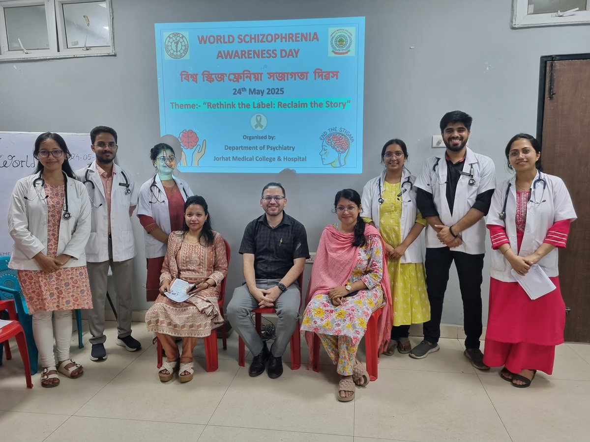 JmchOfficial's tweet photo. On 24.12.25 Dept of Psychiatry, JMCH observed World Schizophrenia Day to raise awareness, reduce stigma &amp; address myths . A video was displayed which was made by the department, s pamphlets distributed, and patients &amp; attendants spoke openly, making the session interactive. https://t.co/Hms1FFAnP1