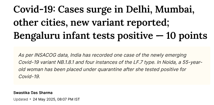 Madam Stakeholder (@mdmstakeholder) on Twitter photo <a href="/sabhlok/">Sanjeev Sabhlok</a> <a href="/DrJBhattacharya/">Jay Bhattacharya</a> This is modern madness. There's nothing special about "COVID-19" or its "newly emerging" variants & types ("NB.1.8.1" and "LF.7"). Without technologies that (claim to) identify meaningless variants/types, nothing unusual would be noticed by anyone.
READ: livemint.com/news/india/cov…. <a href="/sabhlok/">Sanjeev Sabhlok</a> <a href="/DrJBhattacharya/">Jay Bhattacharya</a> This is modern madness. There's nothing special about "COVID-19" or its "newly emerging" variants & types ("NB.1.8.1" and "LF.7"). Without technologies that (claim to) identify meaningless variants/types, nothing unusual would be noticed by anyone.
READ: livemint.com/news/india/cov….