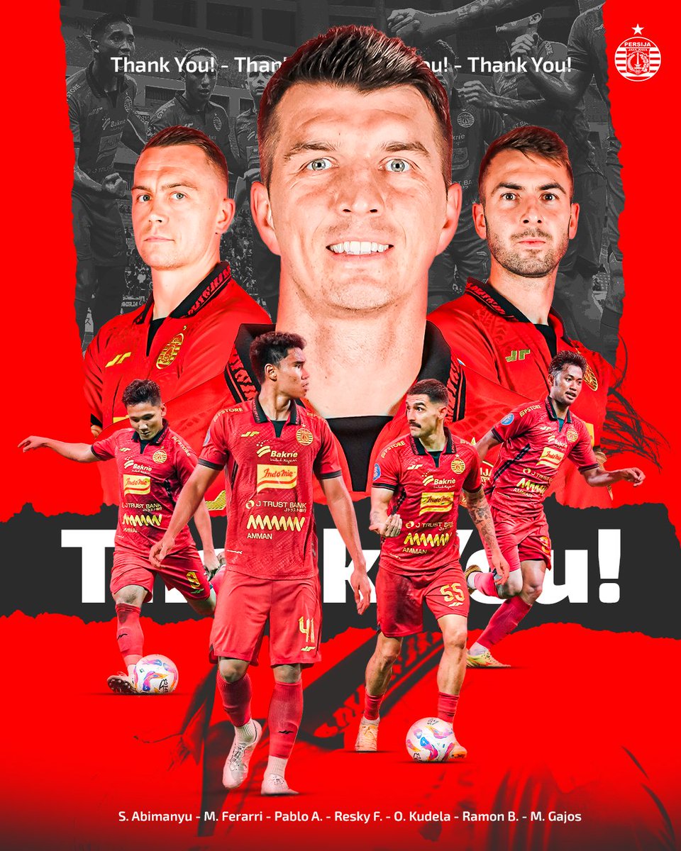 Persija_Jkt's tweet image. Akhir musim menjadi momen yang sangat emosional. Perpisahan dengan sebagian pemain akan terjadi.

Usai Marko Simic menjadi nama pertama yang dipastikan tak lagi berseragam Persija, ada tujuh nama lain yang menyusul. Mereka adalah Ondrej Kudela, Maciej Gajos, Ramon Bueno, Pablo…