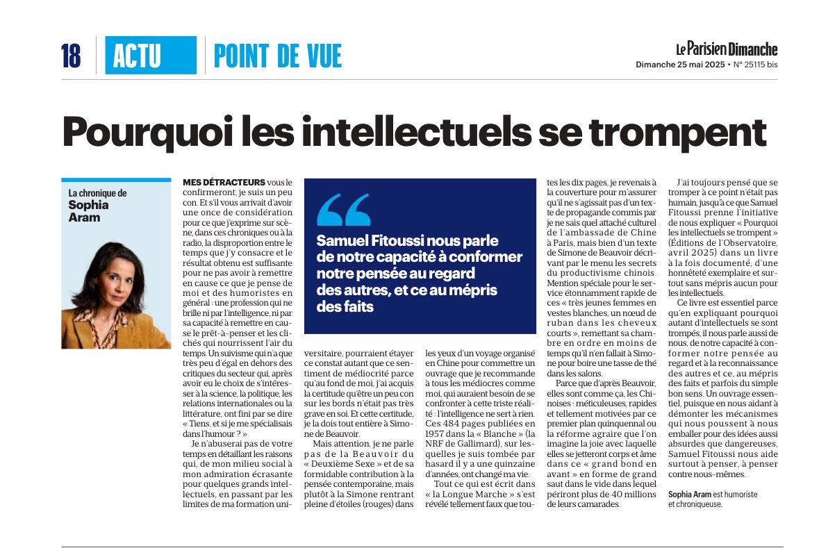 sophia aram (@sophiaaram) on Twitter photo En décrivant les mécanismes qui nous poussent à nous emballer pour des idées parfois aussi absurdes que dangereuses, <a href="/SamuelFitouss10/">Samuel Fitoussi</a> nous aide à penser, à penser contre nous même.
<a href="/EdLObservatoire/">Éditions de l'Observatoire</a> <a href="/le_Parisien/">Le Parisien</a> En décrivant les mécanismes qui nous poussent à nous emballer pour des idées parfois aussi absurdes que dangereuses, <a href="/SamuelFitouss10/">Samuel Fitoussi</a> nous aide à penser, à penser contre nous même.
<a href="/EdLObservatoire/">Éditions de l'Observatoire</a> <a href="/le_Parisien/">Le Parisien</a>