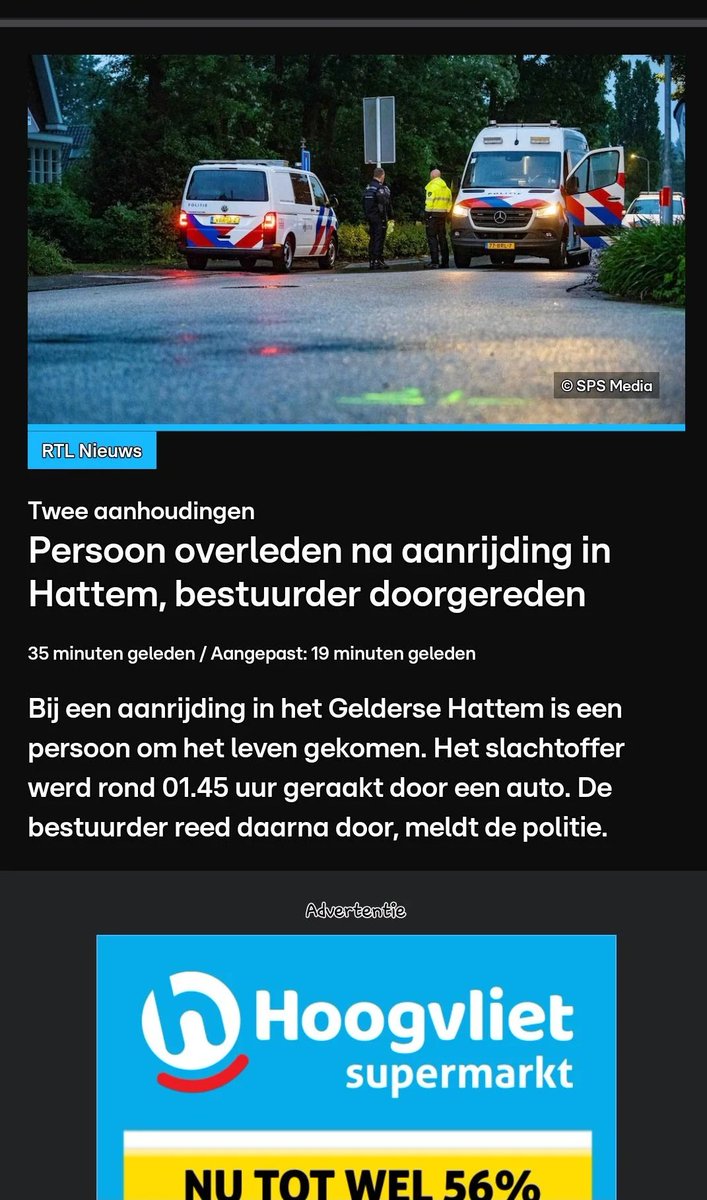Dodelijke aanrijding in Hattem, bestuurder doorgereden