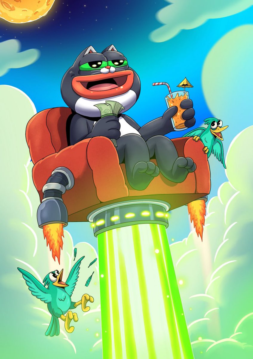 pepecattoken's tweet photo. $PEPECAT is like chillin’ on your couch, cocktail in hand...
But at any moment — BOOM — that couch turns into a rocket to ATH. 🚀
#PEPECAT is sending you major good vibes this weekend😻
Don’t miss out on the Meme Magic 👉 https://t.co/azvlksLfTf
#PepecatSeason #RocketVibes #CatOnFire #SofaRocketClub #MemeMagic #ATHMode