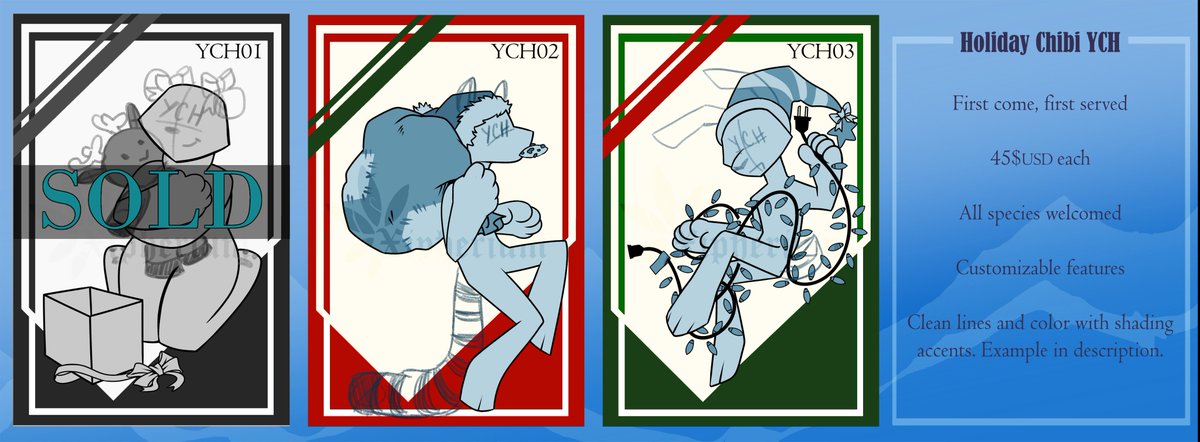 xipherium's tweet photo. 🔮Just a friendly reminder these #YCH and #adoptables are still available ✨Currently with updated bonuses~  
For full details: https://t.co/7MWmHmu1dw

#adopts #animalart #fantasy #feral #holidays #magic #commissionsopen #digitalart #sfw #reminder https://t.co/KMebHaqHSJ