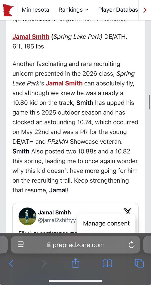 Jamal Smith (@jamal2shiftyy) on Twitter photo Thank you <a href="/OJW_Scouting/">PrepRedzone Oliver</a> for the great write up! State season is coming and it’s only up from here!
<a href="/PrepRedzoneMN/">Prep Redzone Minnesota</a> <a href="/SLPPantherFB/">SLP Panther FB</a> Thank you <a href="/OJW_Scouting/">PrepRedzone Oliver</a> for the great write up! State season is coming and it’s only up from here!
<a href="/PrepRedzoneMN/">Prep Redzone Minnesota</a> <a href="/SLPPantherFB/">SLP Panther FB</a>