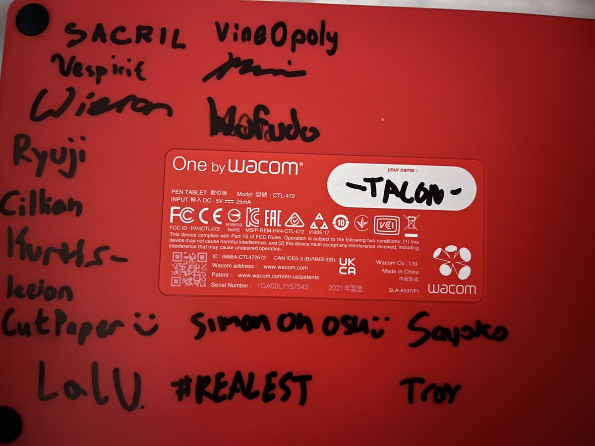 __Talon's tweet image. Respect all &amp;lt;3 ty everyone who signed my tablet at anime north