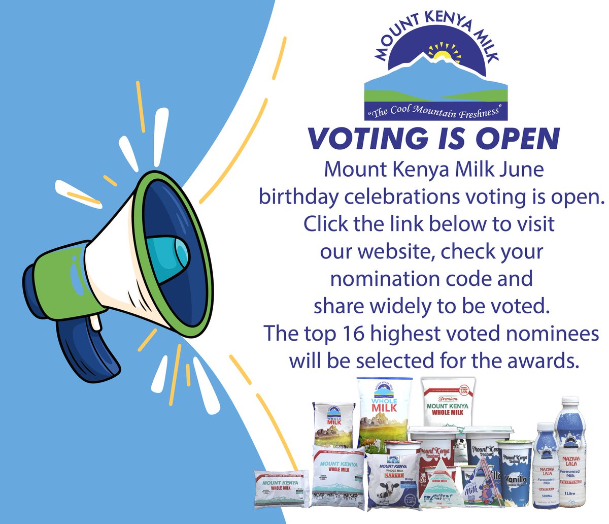 Voting for June birthday nominees is open. Visit ogc.mountkenyamilk.co.ke to vote for your favourite nominee. Keep following our pages to know when we will be celebrating your birthday.

#happybirthday #keepwinning #junebabies❤️ #moutkenyamilk