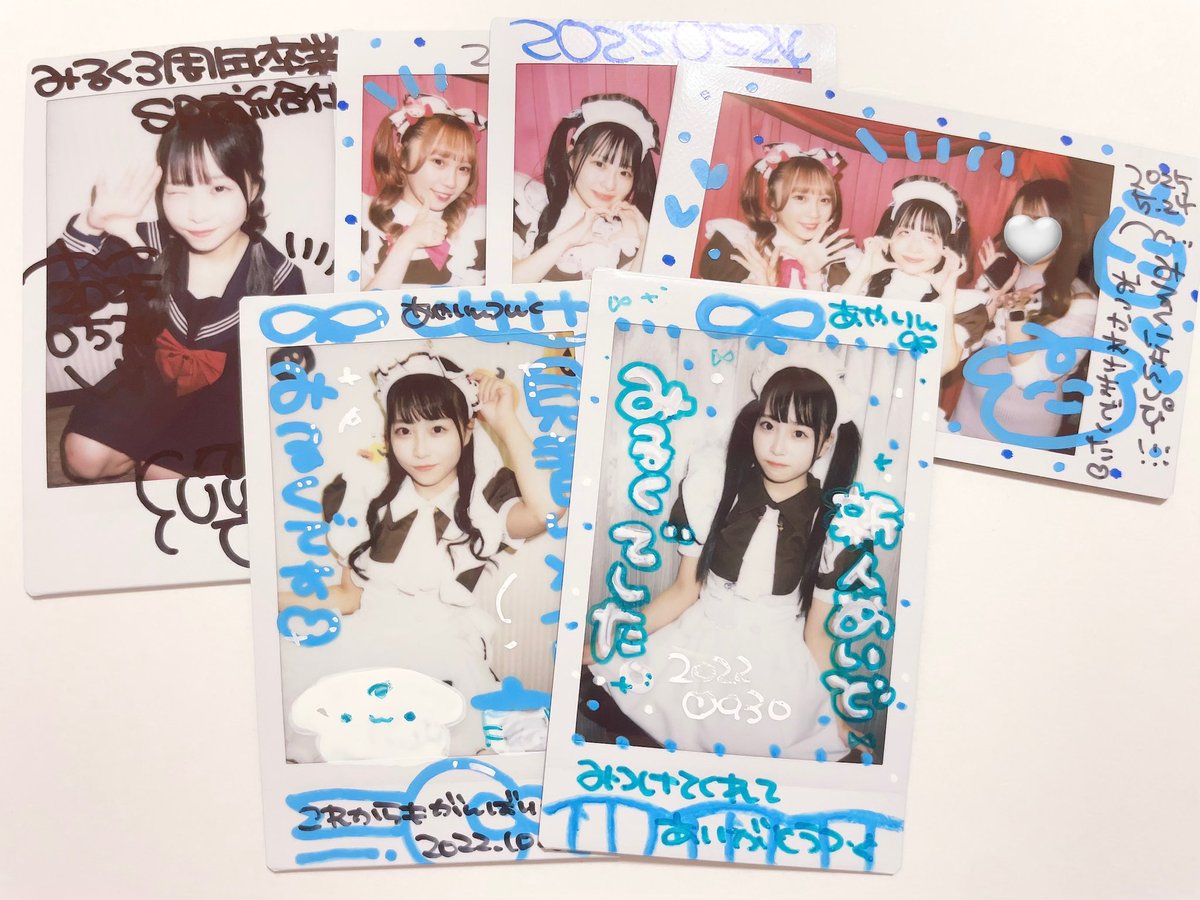 _yyml_'s tweet photo. 後にも先にも初対面ちわーすみたいな感じで登場してきたメイドみるくだけだった（本人曰く2度目だったらしい）💧あの顔で口悪いし暴力的だしすぐ暴れるけどおもしれー女ではあった🥺新人🔚と見習い🔛のチェキ出てきたんだけど…すみません、誰ですか？みるくにゃんしぴー❕⤴️⤵️𝑺𝒉𝒊𝒏𝒆⭐️ https://t.co/kvLHS33xIa
