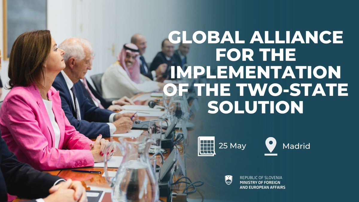 MZEZ_RS's tweet photo. MFEA @tfajon will attend a meeting of Global Alliance for Implementation of Two-State Solution for #Israel and #Palestine, where participants will be seeking a solution to the conflict in the #MiddleEast and coordinating their positions ahead of the New York peace conference. https://t.co/wfc5ME4ORN