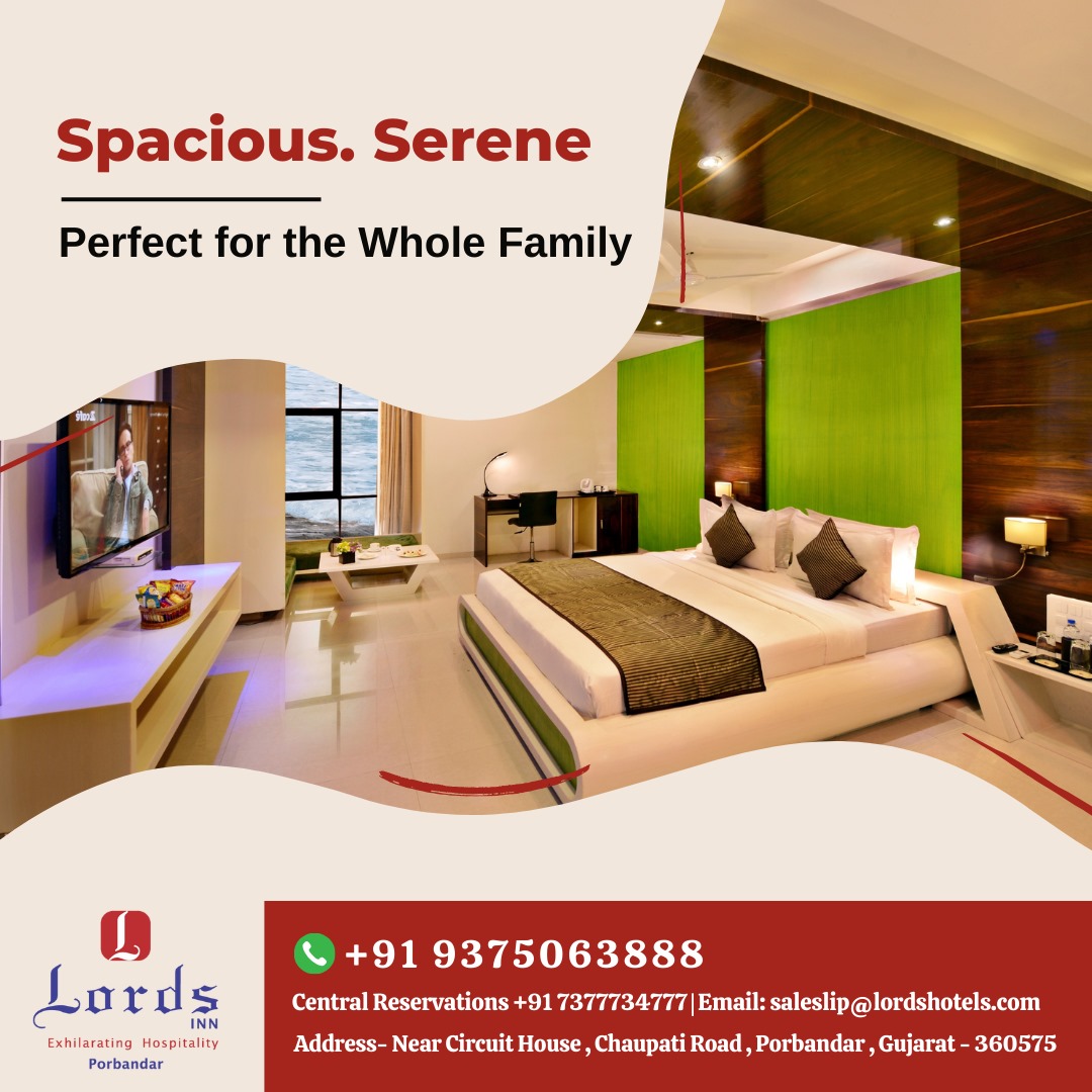 lordsinnpbr's tweet photo. Planning a family getaway to Porbandar? 👨‍👩‍👧‍👦 Lords Inn Porbandar offers spacious and serene accommodations, perfect for creating unforgettable memories with your loved ones. 

Experience exhilarating hospitality by the sea!

#LordsHotels #BusinessTravel #FamilyVacation #Porbandar https://t.co/368AYseBw3