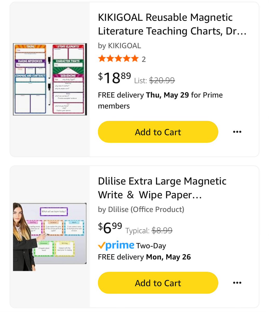 I’ll be teaching summer school and class sizes will be smaller. I would love to have these dry erase teaching charts to work more closely with my students. Any donation or RP would be appreciated. 

<a href="/craignewmark/">craig newmark</a> <a href="/Martina/">Martina Navratilova</a> <a href="/IAmSophiaNelson/">Sophia A. Nelson</a> <a href="/kanekavi/">Polly Kane 🇺🇳💃🏻🇺🇳</a> 

amazon.com/hz/wishlist/ls…