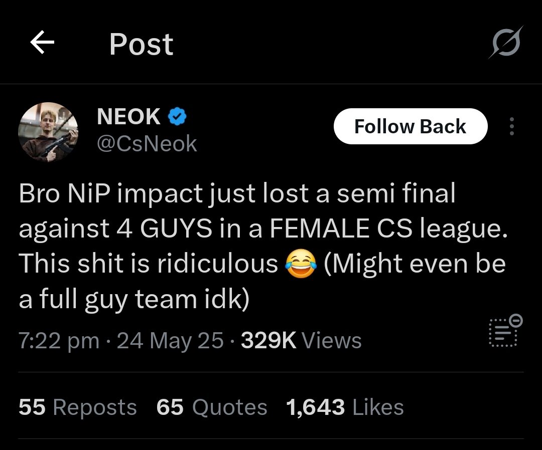 I have only ever seen men complain about this 

and they always ironically miss the whole point of women's eSports 🫠