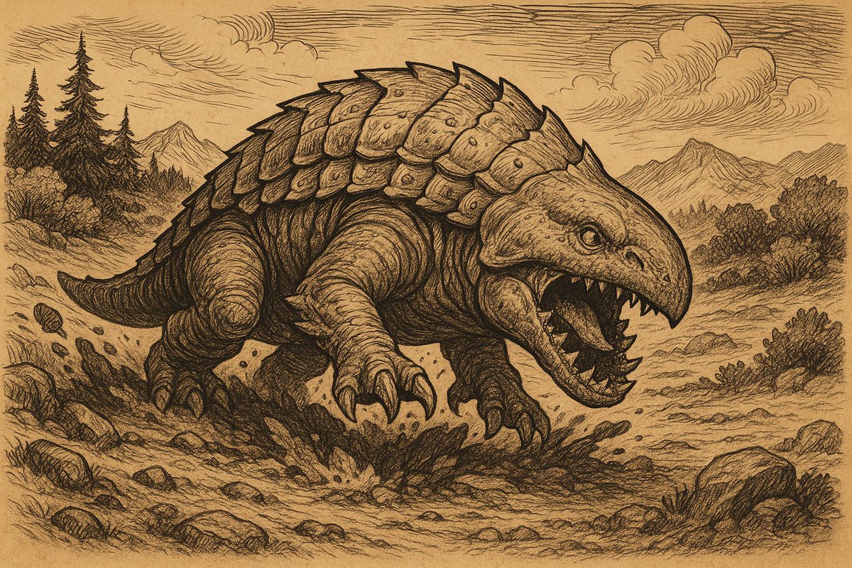 Name that classic D&amp;D monster! 

 A terror of the earth, armored like a tank, and always hungry... 

Who remembers facing one of these in the dungeon depths? 

#dnd #oldschooldnd #ttrpg