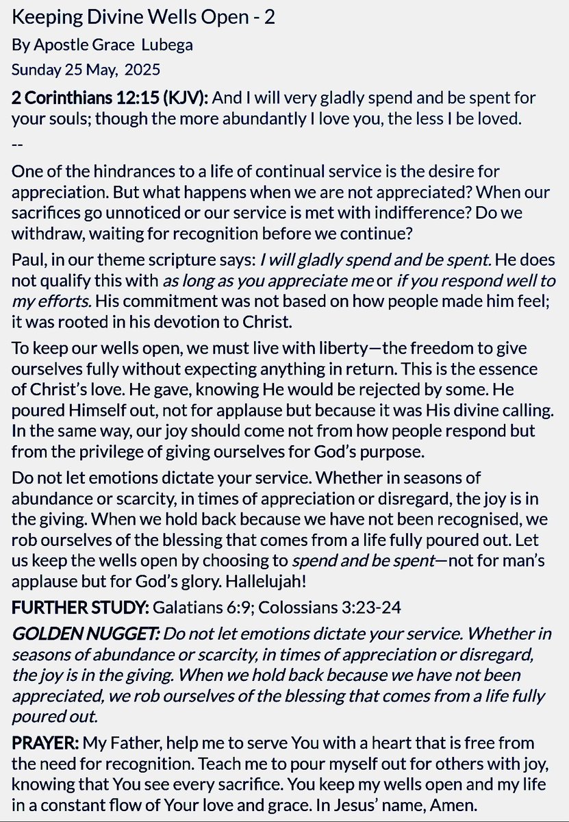 "KEEPING DIVINE WELLS OPEN - 2"

#PhanerooDevotion
#PhanerooSundayService