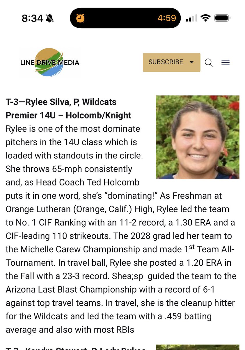 Thank you <a href="/LineDsoftball/">Line Drive Media</a> for ranking me #3 in the Nation for Class of 2028 #blessed