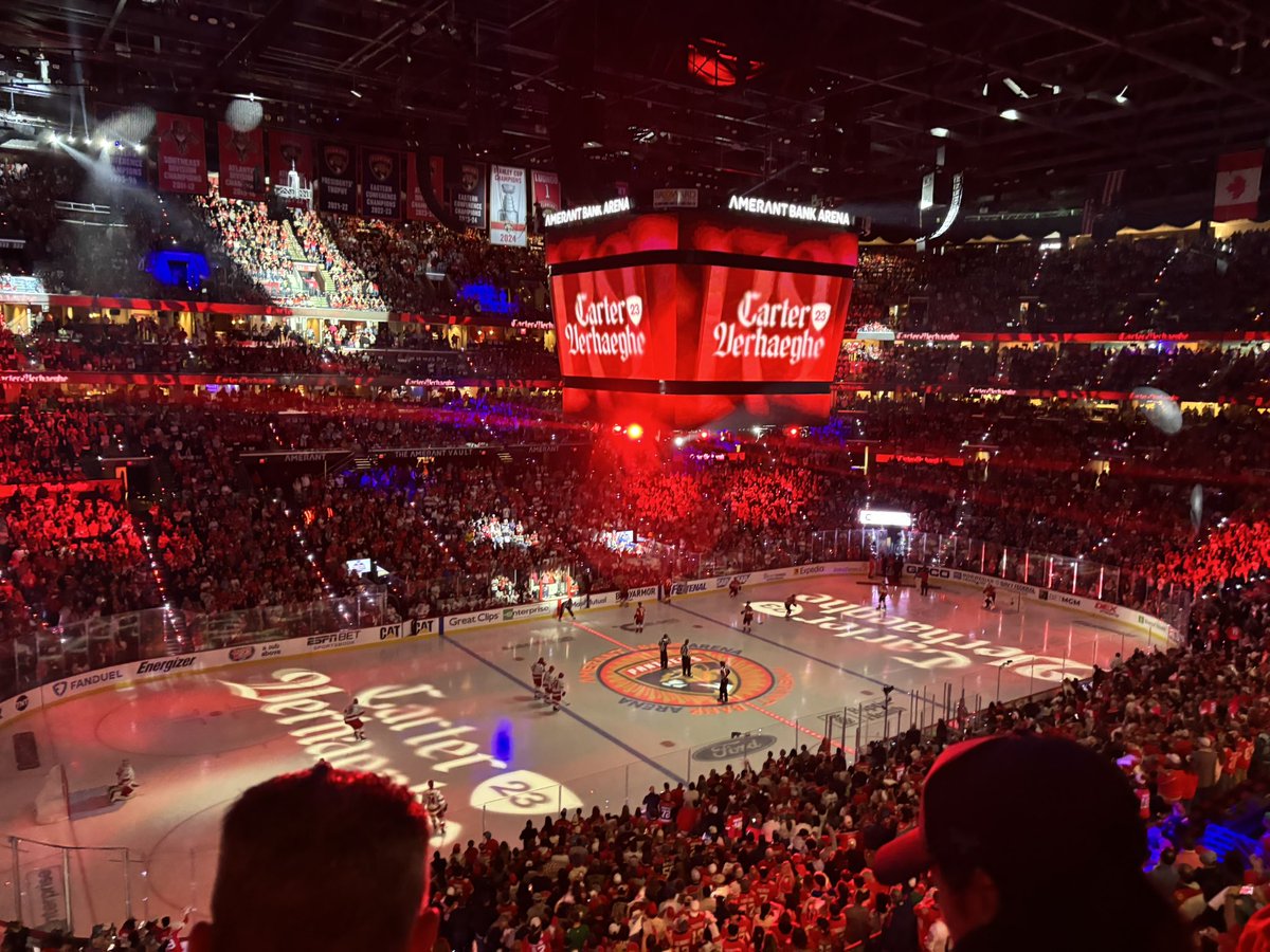 Great time tonight at Game 3, defeating the Carolina Hurricanes, 6-2. 
Go Cats Go! 👏🏼🏒🎉
<a href="/FlaPanthers/">Florida Panthers</a>