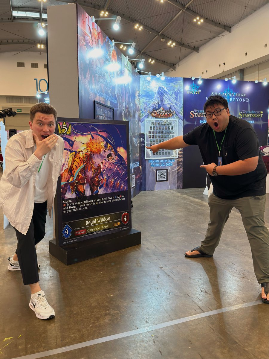 Shadowverse: Evolve (@svevolve_en) on Twitter photo It’s day 2 of #BushiroadEXPO2025 in Jakarta! 🇮🇩
Take on our official ambassadors <a href="/DifferentFight/">Kris</a> <a href="/ignideus/">Igni ➡️ Bushiroad EXPO 2025 Jakarta @ CFXX</a> to receive card packs! Don’t miss the signing session for exclusive ambassador Evolution Point cards!
🔗 en.shadowverse-evolve.com/news/post-85
#Shadowverse #ShadowverseEvolve It’s day 2 of #BushiroadEXPO2025 in Jakarta! 🇮🇩
Take on our official ambassadors <a href="/DifferentFight/">Kris</a> <a href="/ignideus/">Igni ➡️ Bushiroad EXPO 2025 Jakarta @ CFXX</a> to receive card packs! Don’t miss the signing session for exclusive ambassador Evolution Point cards!
🔗 en.shadowverse-evolve.com/news/post-85
#Shadowverse #ShadowverseEvolve