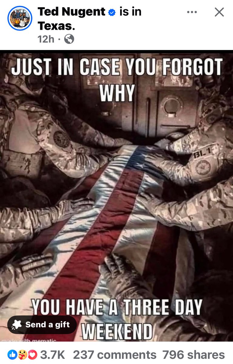 Thank you <a href="/TedNugent/">Ted Nugent</a>, I will never forget!! 🙏🏻❤️🇺🇸💪🏻