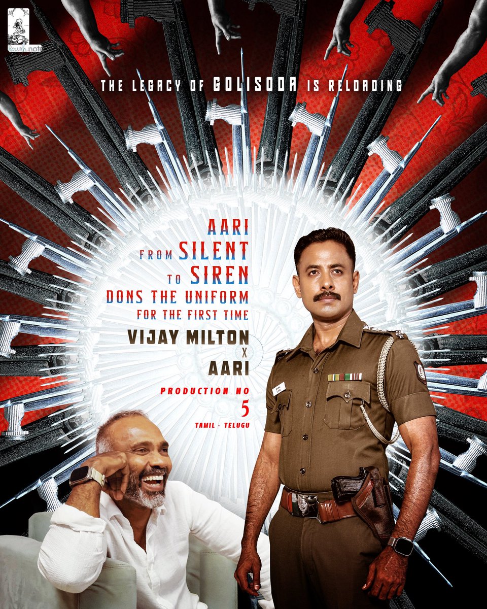 bharath niwas (@bharathhere) on Twitter photo From silent to siren, a powerful transformation awaits! 🤩
Actor <a href="/Aariarujunan/">Aari Arujunan</a> dons the khaki for the first time, stepping into an explosive new chapter 🚨💥
#Title announcement on june15 🔥
<a href="/itsRajTarun/">Raj Tarun</a> <a href="/vijaymilton/">sd.vijay milton</a> <a href="/bharathhere/">bharath niwas</a> @Aariarjunan @Ammu_abhirami <a href="/paal_dabba/">Paal Dabba</a> From silent to siren, a powerful transformation awaits! 🤩
Actor <a href="/Aariarujunan/">Aari Arujunan</a> dons the khaki for the first time, stepping into an explosive new chapter 🚨💥
#Title announcement on june15 🔥
<a href="/itsRajTarun/">Raj Tarun</a> <a href="/vijaymilton/">sd.vijay milton</a> <a href="/bharathhere/">bharath niwas</a> @Aariarjunan @Ammu_abhirami <a href="/paal_dabba/">Paal Dabba</a>