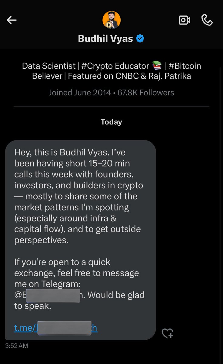 Neel (Crypto Jargon) (@crypto_jargon) on Twitter photo 🚨WARNING
<a href="/BudhilVyas/">Budhil Vyas</a> Twitter has been hacked, please don't reply to any DMs, jan hit mei jari 🚨WARNING
<a href="/BudhilVyas/">Budhil Vyas</a> Twitter has been hacked, please don't reply to any DMs, jan hit mei jari