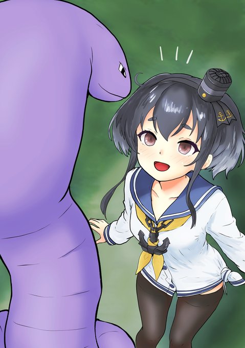 時津風がアーボックに巻かれてるskeb受注絵です 