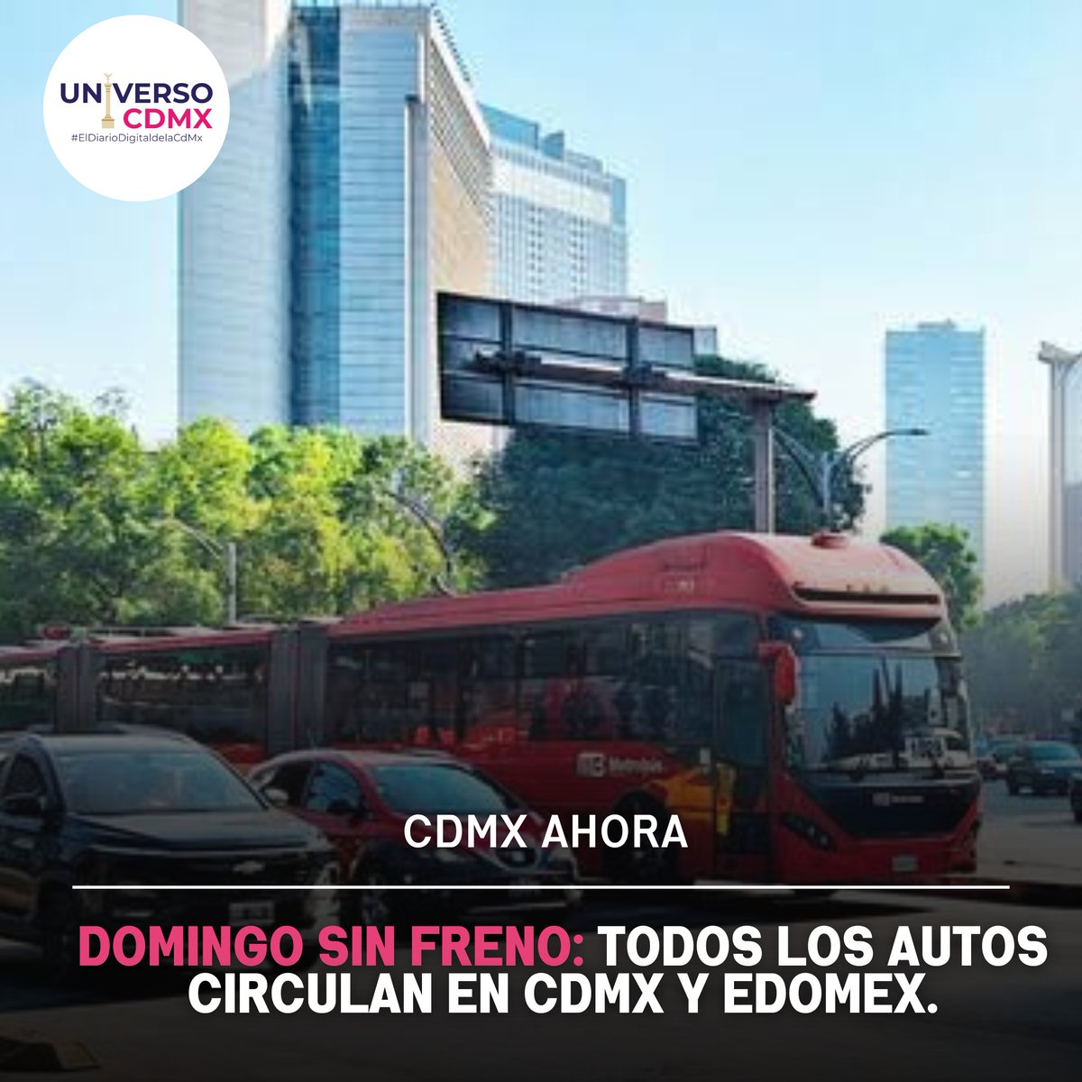 ¿Tienes planes este domingo? 🌞 No hay restricciones. Todos los vehículos circulan libremente en CDMX y Edomex. 🚙
Conoce todos los detalles 📋: tinyurl.com/3z7cyda8