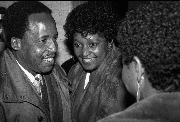 Winnie Mandela speaks to Chris Hani, 1990, by Per-Anders Petterson.