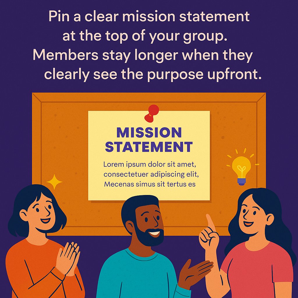 ⁉️Why do 99% of digital groups fizzle out? 

💡 Pin a clear mission statement at the top of your group. 

✅Members stay longer when they clearly see the purpose upfront. 

#CommunityGrowth #CommunityTips