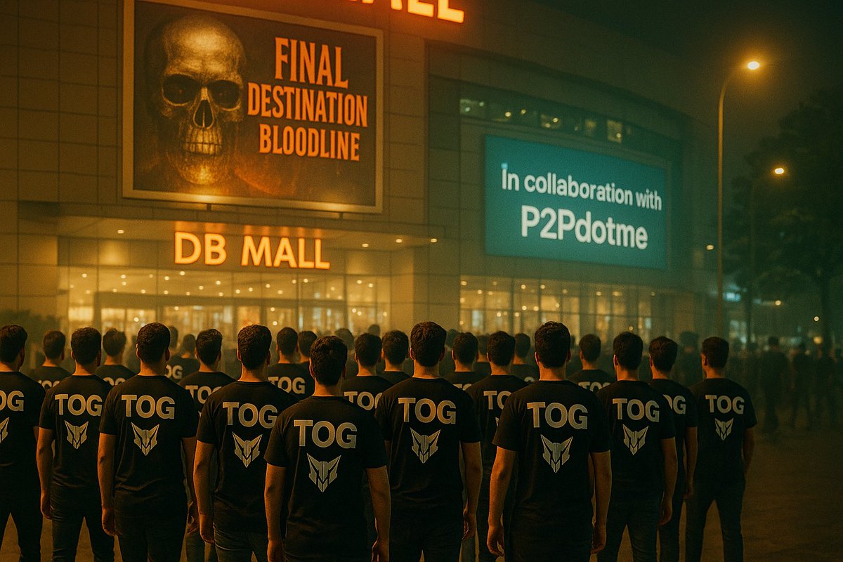 og_guild's tweet image. 🎟️ Just a few hours left... the countdown has begun.

The Original Guild x @P2Pdotme present:
Final Destination: Bloodline 🍿
🔥 Movie Night at DB Mall, Bhopal.

A night of thrill, chills, and real ones.
This is more than a movie. It’s a connection. 

#P2Pdotme #FinalDestination
